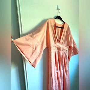 BOHO Bell Sleeve Dress, Size Large, Cotton Poly Blend